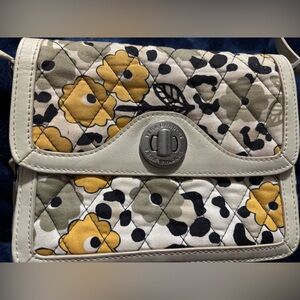 Vera Bradley Floral Crossbody Bag - Cream and Yellow
